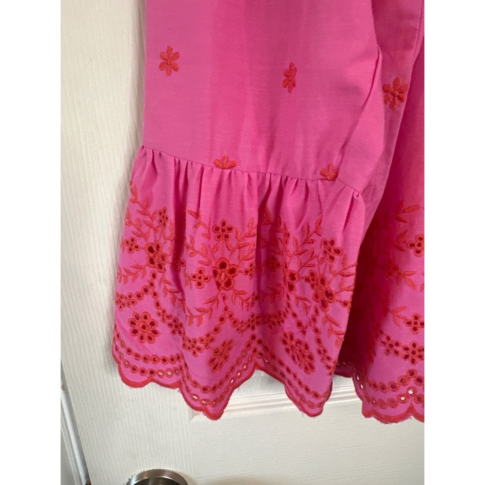 Belle by‎ Kim Gravel Daisy Pop Embroidered Blouse Preppy Pink Large - Picture 4 of 7